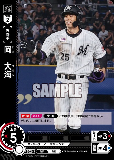 岡　大海(千葉ロッテマリーンズ) 【TBP01-M18R】